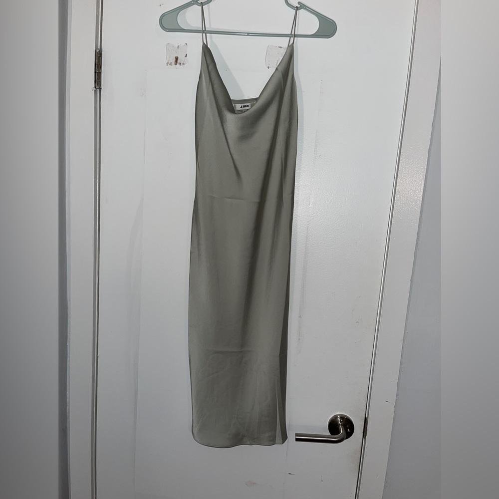 Silky Mint Cowl Neck Slip Dress
